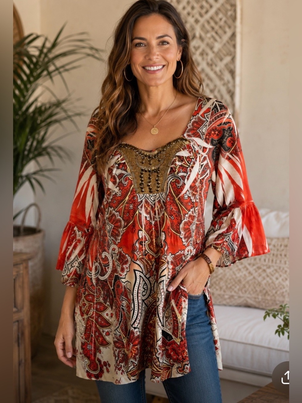 One World knit top size large